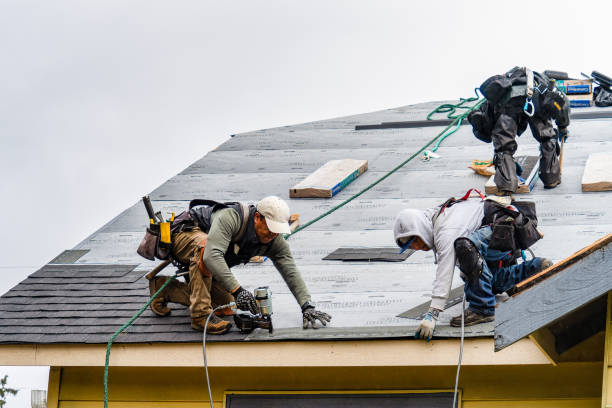 Professional Roofing technician working in Brockton, MA